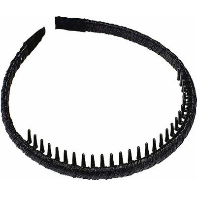 RB-nakuplevne Čelenka do vlasů - černá plastová s dlouhými zoubky (1 cm)