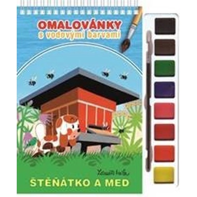 Omalovánky s vodovými barvami a štětcem