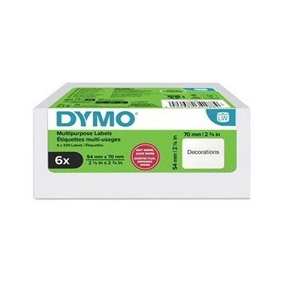 Dymo 2234188, 70mm x 54mm, na diskety, biele, originálne papierové štítky, 6 x 320 ks