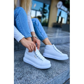 Chekich Дамски боти с връзки ch258 cbt - Бели #407623 (407623_Бяло)