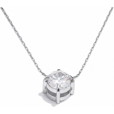 Velora Solitaire náhrdelník z chirurgické oceli s zirkonem 198 ocelový