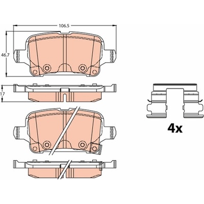 Sada brzdových platničiek, vždy 4 kusy v sade TRW GDB2180