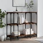 vidaXL Конзолна маса, опушен дъб, 102x35x90 см, инженерно дърво (834147)