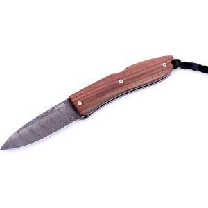 lionSTEEL 8800d-cb opera damascus / Джобно ножче с острие от дамаска стомана и дървена дръжка (lion0086)
