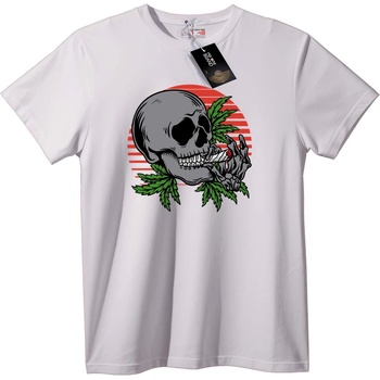 NOONEBRAND Тениска Череп и Канабис Винтидж - 2XL, White