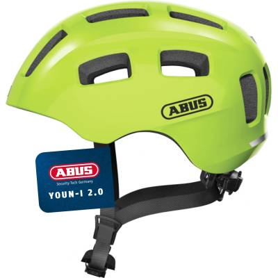 ABUS Youn-I 2.0 bicycle helmet - with light for children, teenagers and young adults - for girls and boys - yellow, size S - 40162