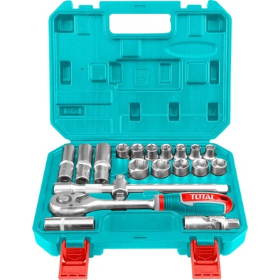 TOTAL Hlavica nástrčné, sada 20ks, 1,2', industrial, CR-V(50BV30), tepelne tvrdené