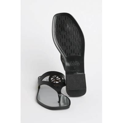 Karl Lagerfeld Кожени джапанки Karl Lagerfeld SKOOT II в черно с равна подметка KL80407 (KL80407.000)