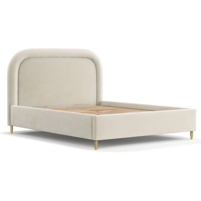Maison de Reve Кремаво тапицирано двойно легло с място за съхранение с включена подматрачна рамка 140x200 cm Mija - Maison de Rêve (MIJA140_MDR_P0_DV03_M0_NF_T0_L26)