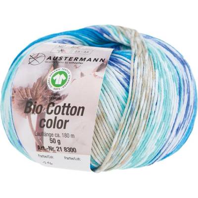 Austermann BIO COTTON COLOR - 100% organická bavlna - Ručně pletací příze Barva: 116 TÜRKIS