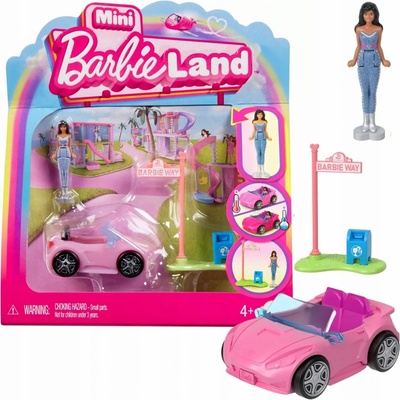 Barbie MiniLand Kabriolet Hračka auto a mini panenka Sada 4+ HYF42