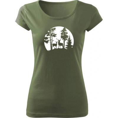 Tričko Forest dámske tričko Khaki Biela