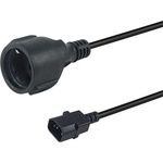 Equip Захранващ кабел Equip - 112106 (удължител на захранващ кабел за PC, C14 към CEE 7/3, черен, 25 cm) (112106)