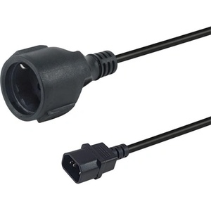 Equip Захранващ кабел Equip - 112106 (удължител на захранващ кабел за PC, C14 към CEE 7/3, черен, 25 cm) (112106)
