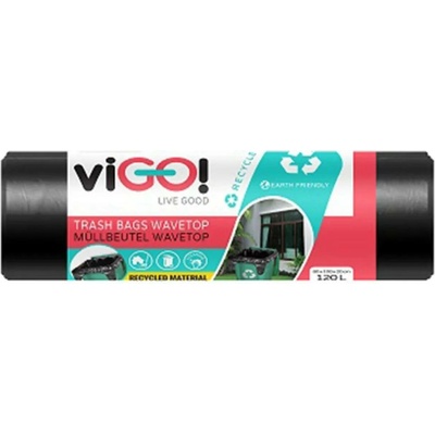 viGO! Pytle s uchy LDPE Eco 26µm 120l 10ks černé
