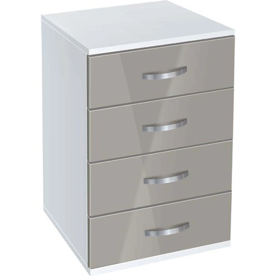 Bogdan Furniture G Скрин с чекмеджета Мебели Богдан, модел BM-Ava 500, бял гланц и сиво