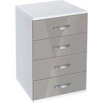 Bogdan Furniture G Скрин с чекмеджета Мебели Богдан, модел BM-Ava 500, бял гланц и сиво