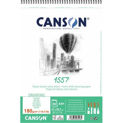 Canson 1557 blok kroužk. 180g, A4+ 30 listů