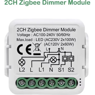 Chytrý WiFi/Zigbee stmívací vypínač Zigbee 3.0 2