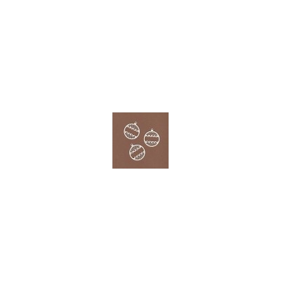 Vánoční koule vzor 1 - 3ks chipboards Wycinanka WYC027181
