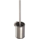 Sapho NEO WC štětka, válcová malá, černý kartáč, broušená nerez 102313079