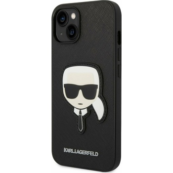 KARL LAGERFELD PU Saffiano Karl Head Заден протектор за iPhone 14 Plus Black Karl Lagerfeld | Cheren | МЪЖЕ | UNI