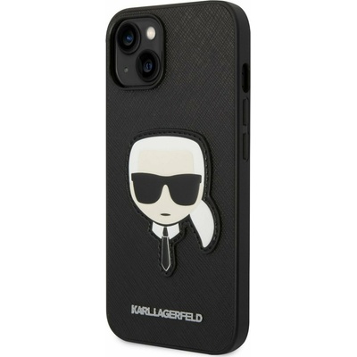 KARL LAGERFELD PU Saffiano Karl Head Заден протектор за iPhone 14 Plus Black Karl Lagerfeld | Cheren | МЪЖЕ | UNI