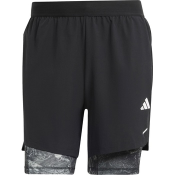 adidas Мъжки къси панталони Adidas Power Workout 2-in-1 Shorts Mens - Black/Black