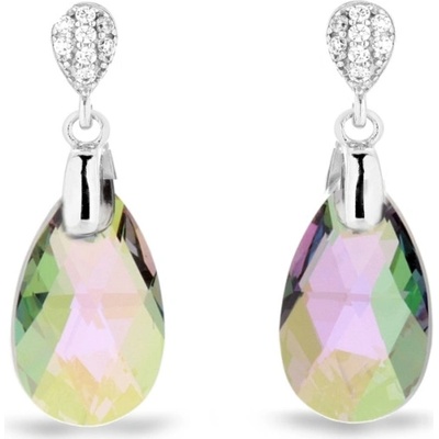 Spark stříbrné náušnice s krystaly Swarovski Elements měnivá kapka Dainty Drop KW610616PS Paradise Shine