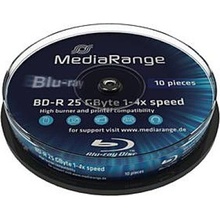 MediaRange BD-R 25GB 4x, Printable, cakebox, 10ks (MR496)