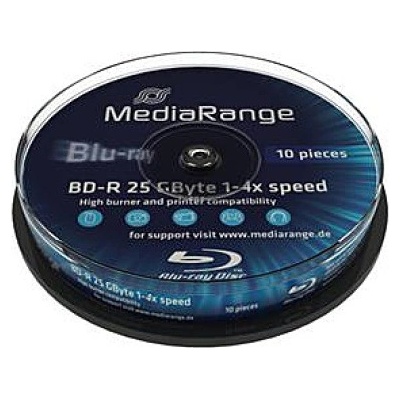 MediaRange BD-R 25GB 4x, Printable, cakebox, 10ks (MR496)