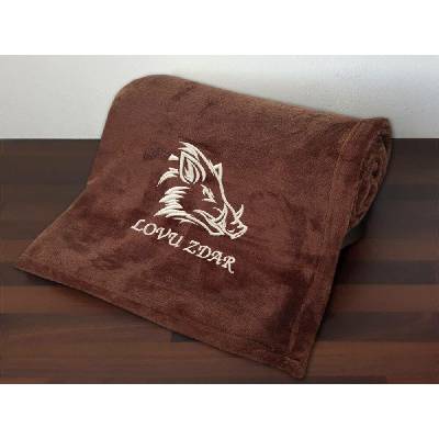 Povlečení Plus Deka pro myslivce Kanec + Lovu zdar hnědá 150x200
