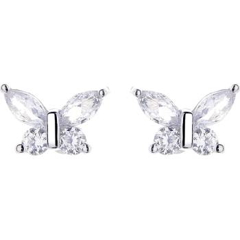 DELIS Сребърни обеци, jw858, дизайн на бяла пеперуда, с родиево покритие (jw858)