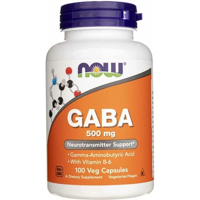 Now Foods Gaba Kyselina Gama Aminomáselná 500 mg 100 veg kapslí