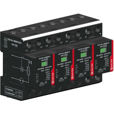 SALTEK FLP-B+C MAXI VS/4 kombinovaný svodič bleskových proudů a přepětí, vhodné pro 3-fázo