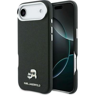 Karl Lagerfeld - Kožené pouzdro K&C Head Pin MagSafe KLHMP17M6PFKCLK - iPhone 17 Air - perforované logo, černé – Hledejceny.cz