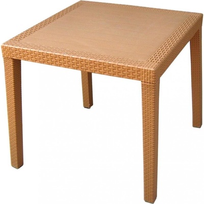 MEGA PLAST MP696 RATAN LUX stôl, polyratan, 71x75,5 hnedá