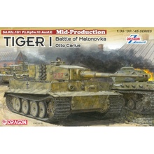 Dragon Models Model Kit tank 6888 Tiger I Mid Production w/Zimmerit Otto Carius Battle of Malinava Village 1944 1:35