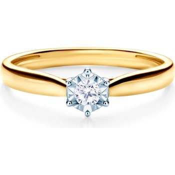 SAVICKI Годежен пръстен Solitaire: два цвята злато. диамант