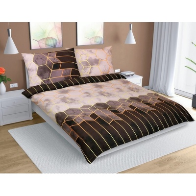Bellatex obliečky bavlna F90/354 Plástev hnědá 180x200 2x70x90