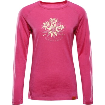 ALPINE PRO Дамска тениска от мерино вълна ALPINE PRO MERENA fuchsia fedora вариант pa ALPINE PRO | Rozov | ЖЕНИ | XS