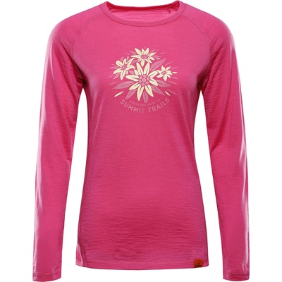 ALPINE PRO Дамска тениска от мерино вълна ALPINE PRO MERENA fuchsia fedora вариант pa ALPINE PRO | Rozov | ЖЕНИ | XS