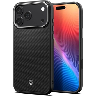Spigen Magsafe Калъф за iPhone 17, Spigen Enzo Aramid T Case S/B, Черен (ACS09989)