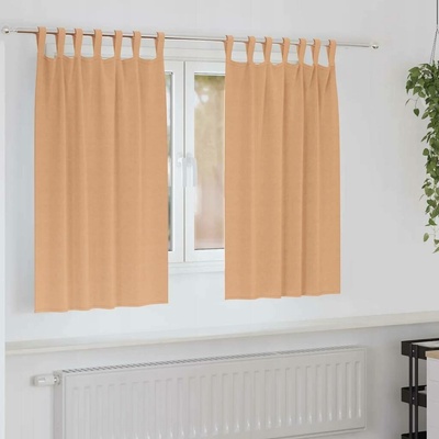 Závěsy se závěsy 2 ks Světle hnědá Polyester