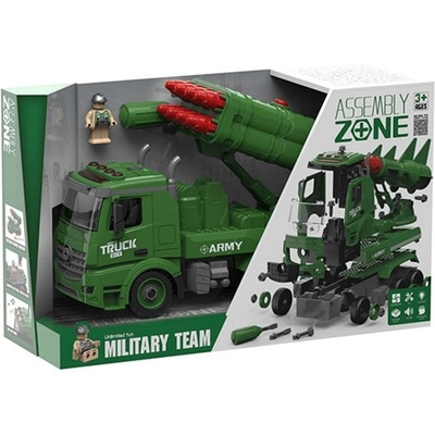 Военен камион - конструктор с ракети със звукови и светлинни ефекти 9091