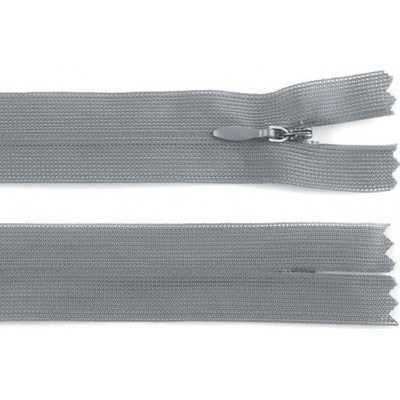 Spirálový zip skrytý No 3 délka 50 cm dederon, malé, 316 šedá neutrální