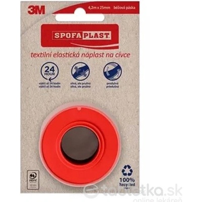 3M Spofaplast č.132N Textilná elastická náplasť 4,2 m x 2,5 cm, béžová, na cievke 1 ks