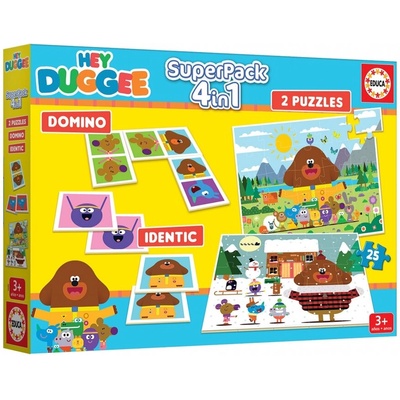 Educa Игрален комплект, Educa, Hey Duggee, Домино, Мемори и 2 пъзела от 25 части (EDU19395)