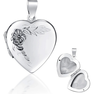 SILVEGO Strieborný medailón Srdiečko PRML10248