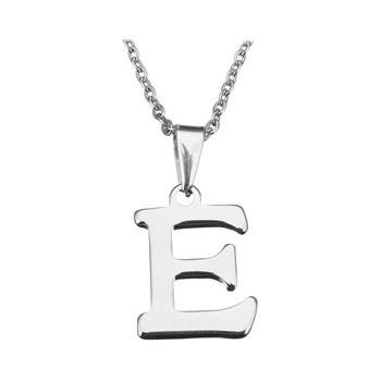 Šperky4U Ocelový řetízek s přívěškem iniciála "E" OPD0090-E